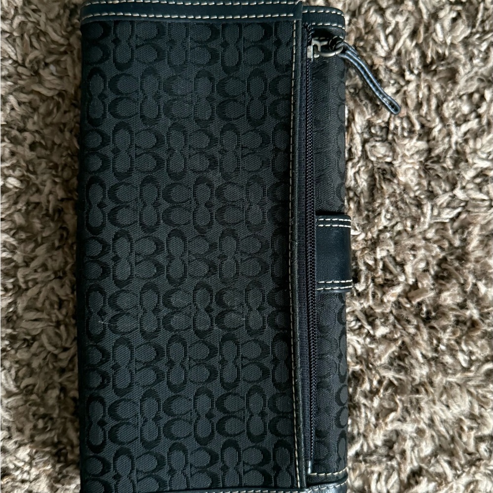 Black Patterned Wallet with Buckle - image 4